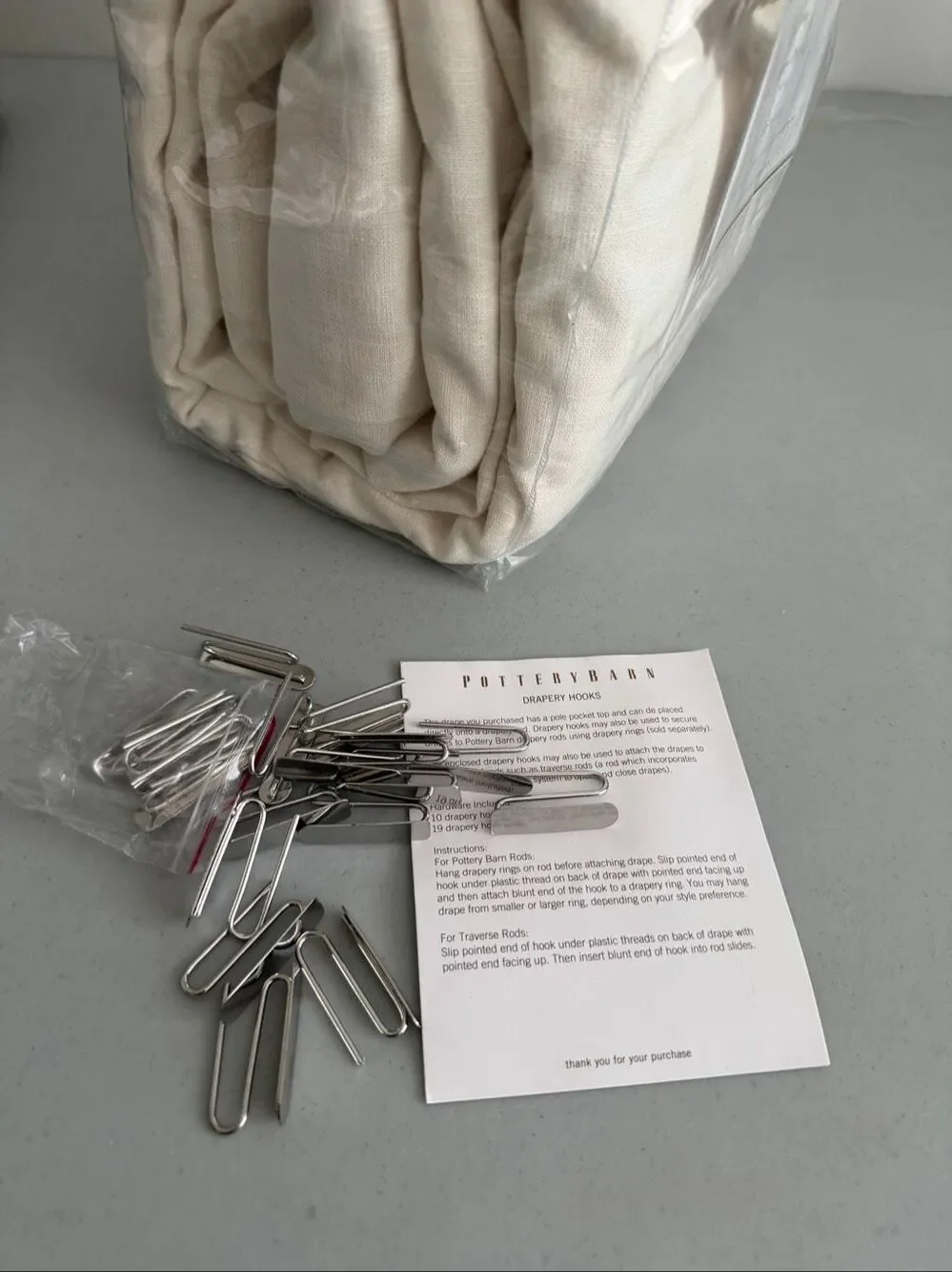 Pottery Barn Emery Linen Light Filtering Curtain NWT Ivory, 100